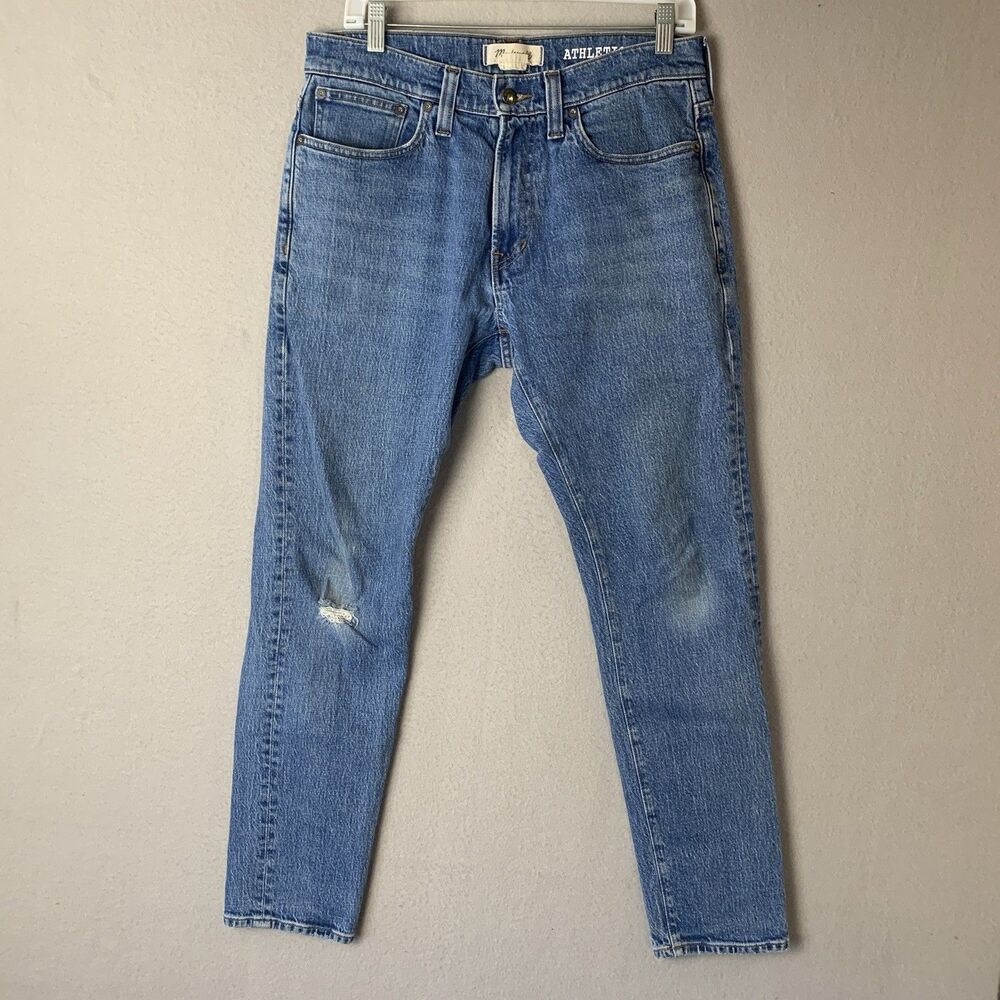 Madewell Jeans Men's 32x30 (29) Blue Athletic Slim Distressed Stretch Workwear